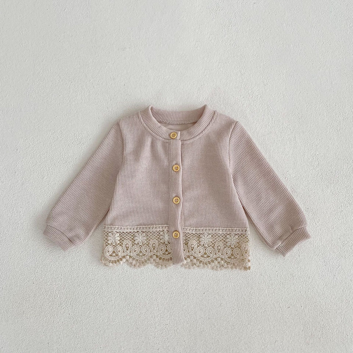 Autumn Baby Lace Long-Sleeved Knitted Cardigan