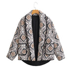 Pattern Print Cotton Padded Jacket Coat