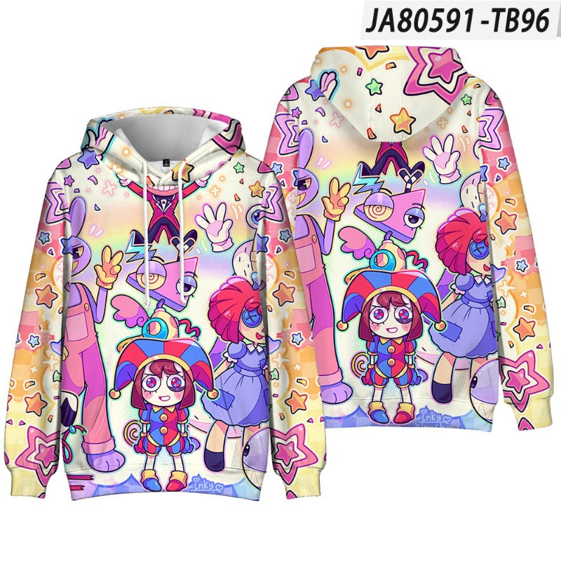 Magical Digital Circus Cartoon Hoodie for Kids | Streetwear