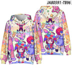 Magical Digital Circus Cartoon Hoodie for Kids | Streetwear