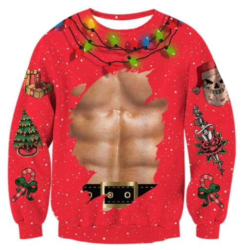 3D Christmas Sweatshirt with Fun Print for Couples | Streetwear