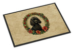 Poodle Christmas Flowers Doormat