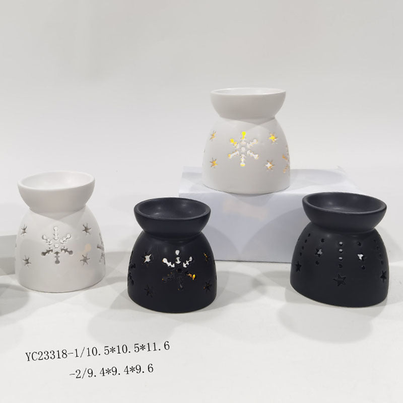 Creative Christmas Candle Holder with Glowing Ceramic House