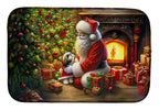 Shih Tzu and Santa Claus Dish Drying Mat
