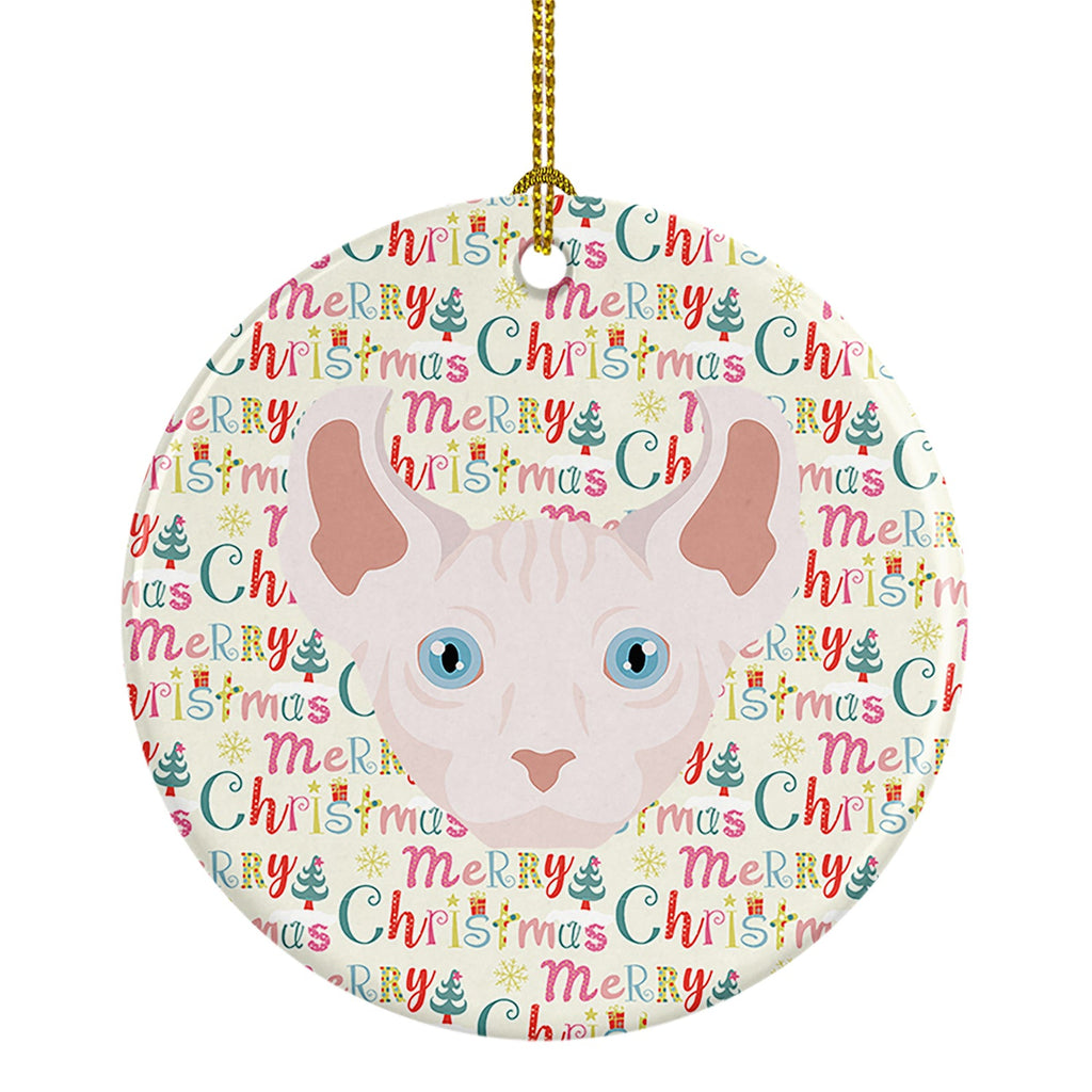 Dwelf Cat Christmas Ceramic Ornament