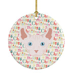 Dwelf Cat Christmas Ceramic Ornament