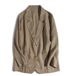 Casual Women's Cotton Linen Trench Coat with Pockets