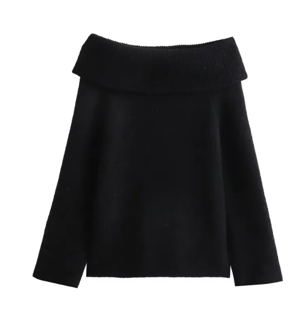 Off Shoulder Pullover Sweater for Women | Streetwear