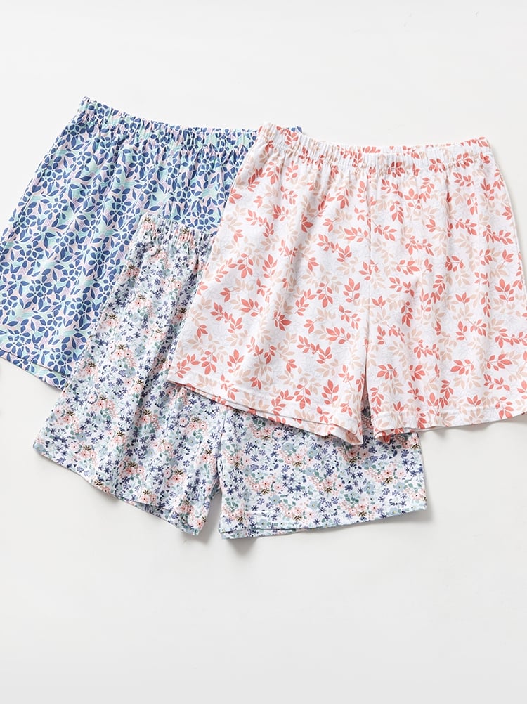 Ladies' Cotton Printed Boxer Shorts for Middle-aged Women