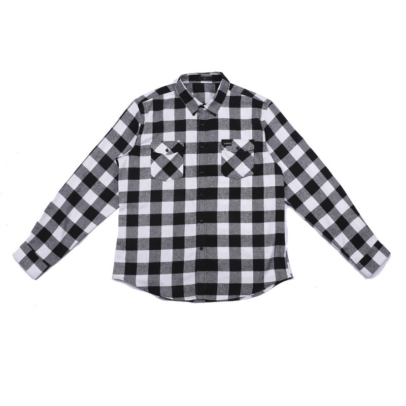 Yapu 100% Cotton Oversized Plaid Flannel Shirt Jacket