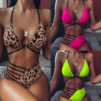 2024 Women's Leopard Print Bikini Swimsuit Set