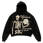 Hip Hop Cartoon Foam Print Retro High Street Hoodie | Streetwear
