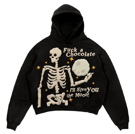 Hip Hop Cartoon Foam Print Retro High Street Hoodie | Streetwear