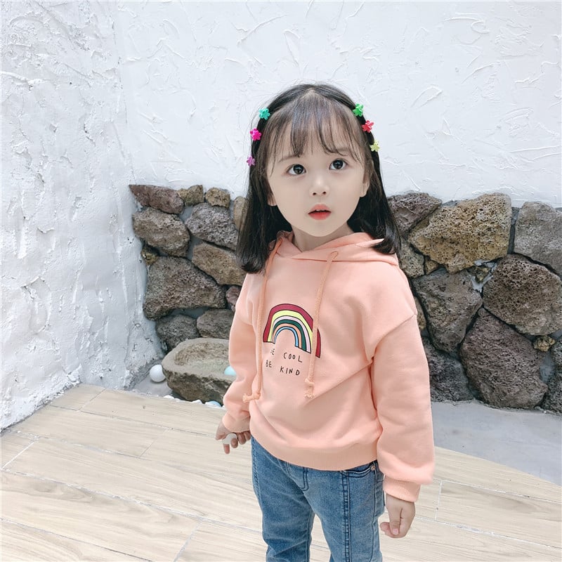 Children's Rainbow Hooded Sweater and Shirt Combo