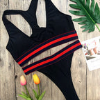 Sporty Striped-Band Bikini Set