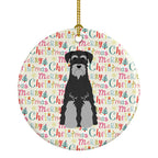 Merry Christmas Standard Schnauzer Black Grey Ceramic Ornament