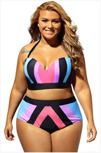High-Waisted Color-Block Bikini Set