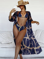 Chain Print Triangle Bikini 3-Piece Set (Amazon Best Seller)