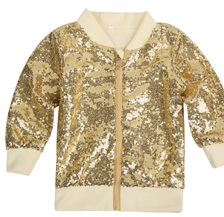 Kids White Gold Jacket Coat for Girls