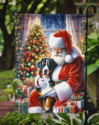 Greater Swiss Mountain Dog and Santa Claus Garden Flag