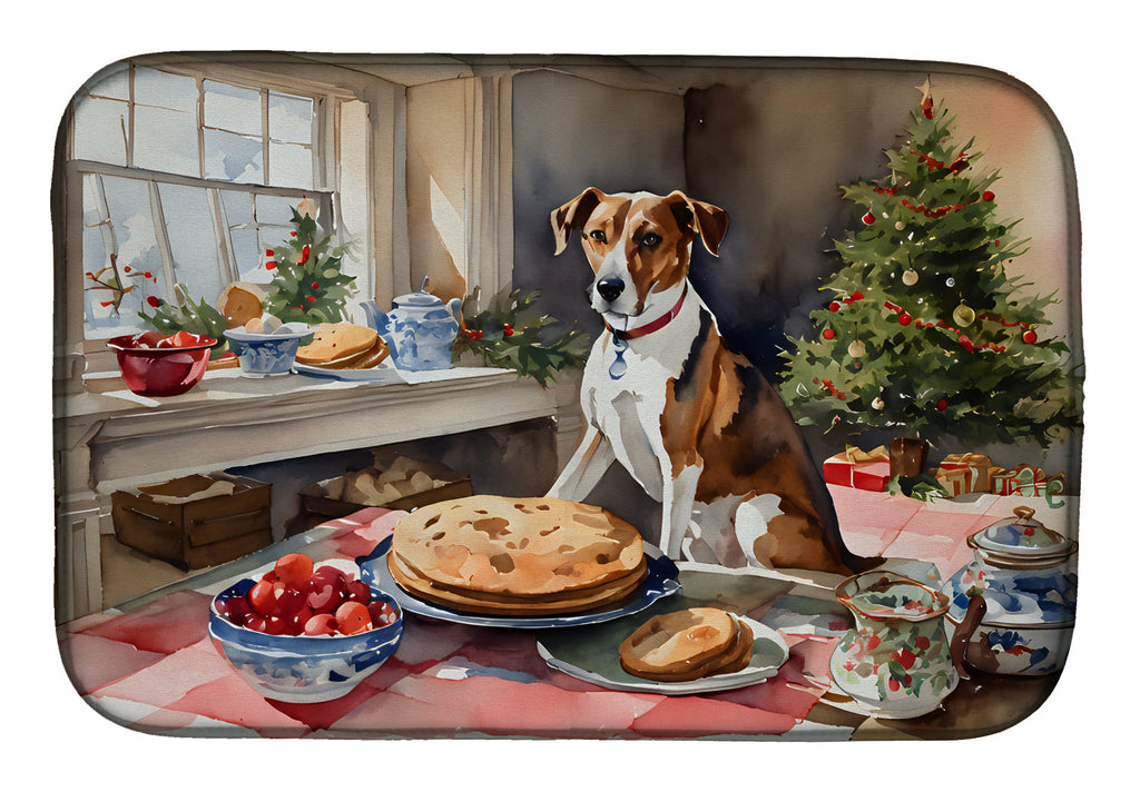 English Foxhound Christmas Cookies Dish Drying Mat