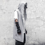 2023 Punk Hip Hop Hooded Trench Coat for Men