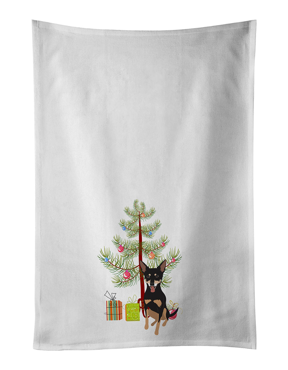 Chihuahua Tricolor #1 Christmas Kitchen Towel Set of 2