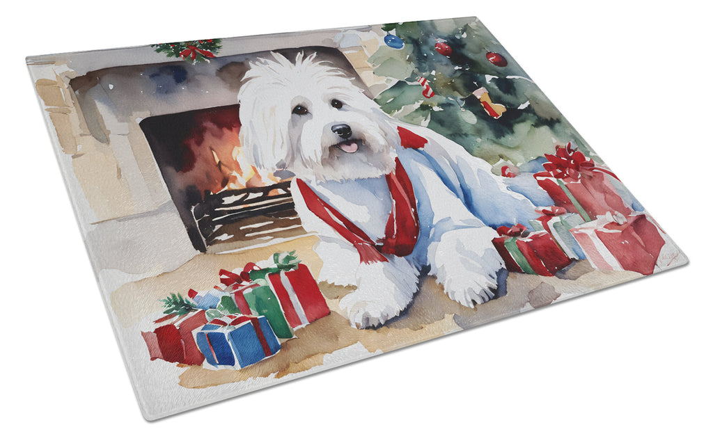 Coton De Tulear Cozy Christmas Glass Cutting Board