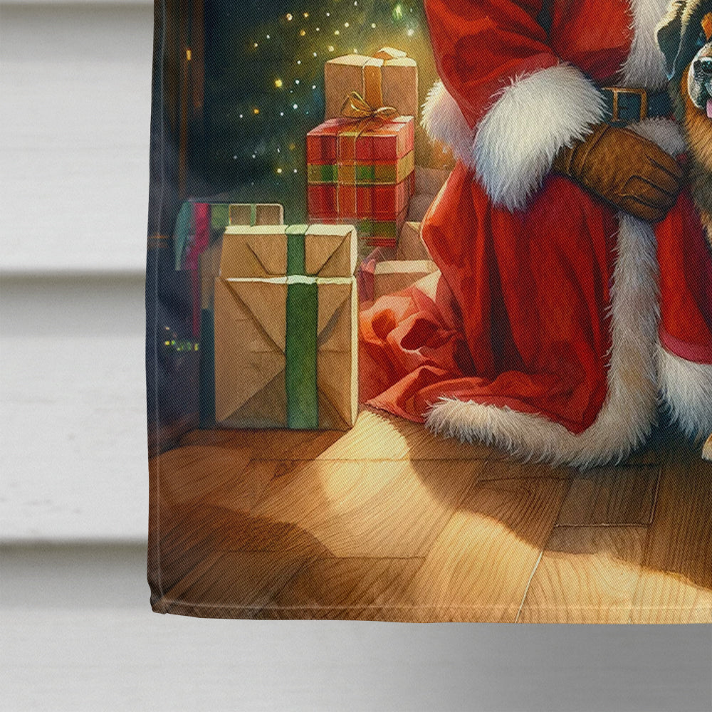 Tibetan Mastiff and Santa Claus House Flag