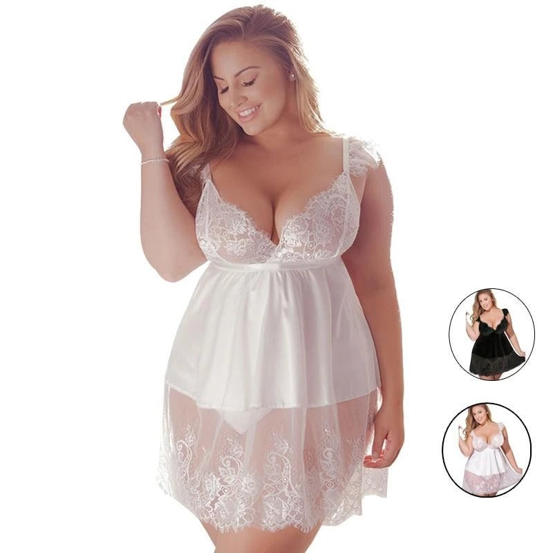 Lingerie Set with Sexy Deep V Lace Design
