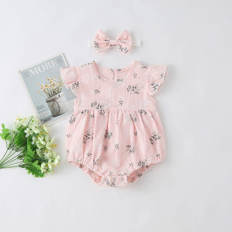 2022 Summer Baby Cotton Bodysuit with Sleeves