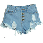 High-Waisted Distressed Denim Shorts for Women