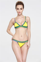 Handmade Colorful Bikini Set with Sexy Crochet Trim