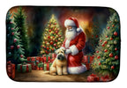 Wheaten Terrier and Santa Claus Dish Drying Mat