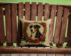 Greater Swiss Mountain Dog Christmas Flowers Throw Pillow