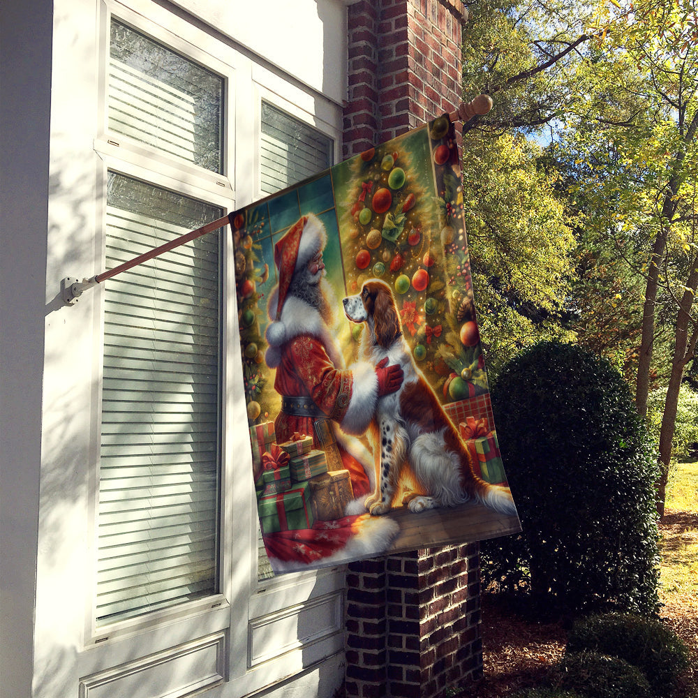 English Setter and Santa Claus House Flag