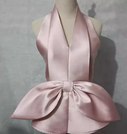2020 Spring/Summer Vintage Deep V Satin Halter Top