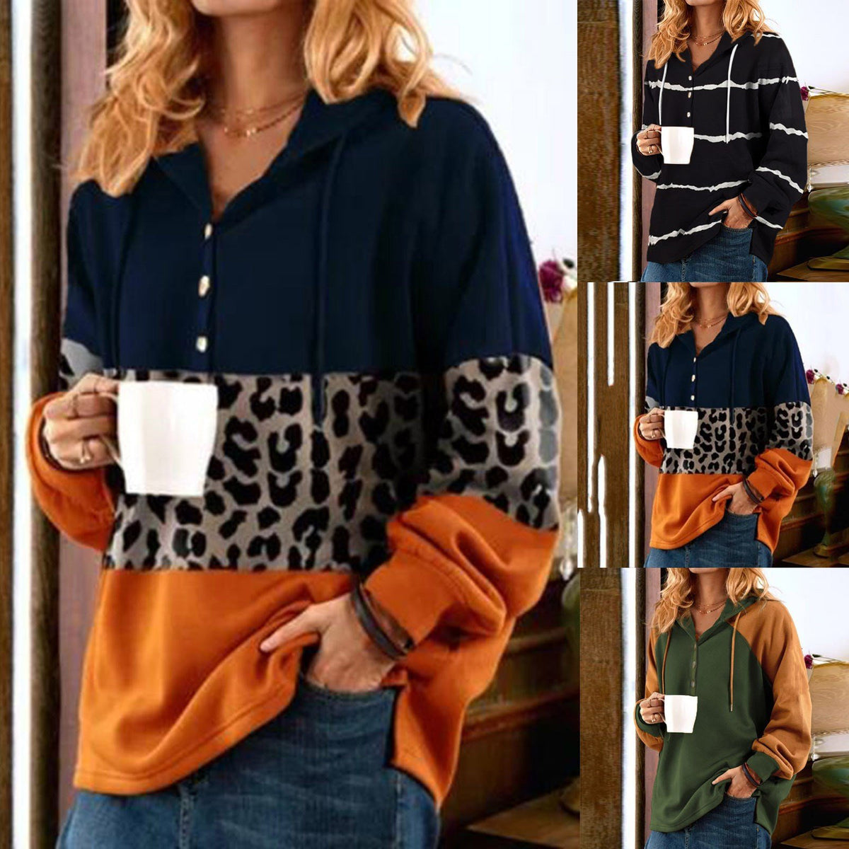 Casual Hooded Christmas Sweater for Ladies