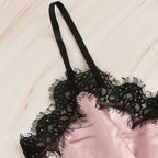 Lingerie Set with Sleeveless Bra and Women's Nightwear