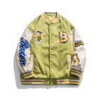Men's Japanese Street Fashion Color Block Stand Collar Jacket