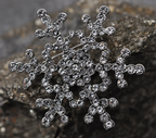 Christmas Snowflake Brooch with Rhinestones