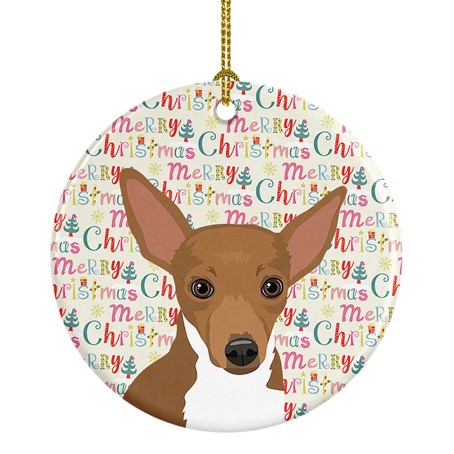 Chihuahua Chocolate and White #1 Christmas Ceramic Ornament