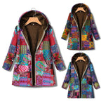 Vintage Women's Cotton and Hemp Hoodie Coat with Pockets | Streetwear