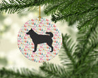 Mudi Merry Christmas Ceramic Ornament