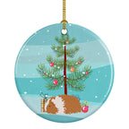 Texel Guinea Pig Merry Christmas Ceramic Ornament