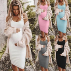 Sleeveless Round Neck Maternity Dress for Pregnant Women