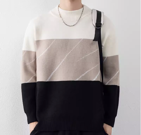Ruselt Sweater - Men's Color Block Knit Pullover