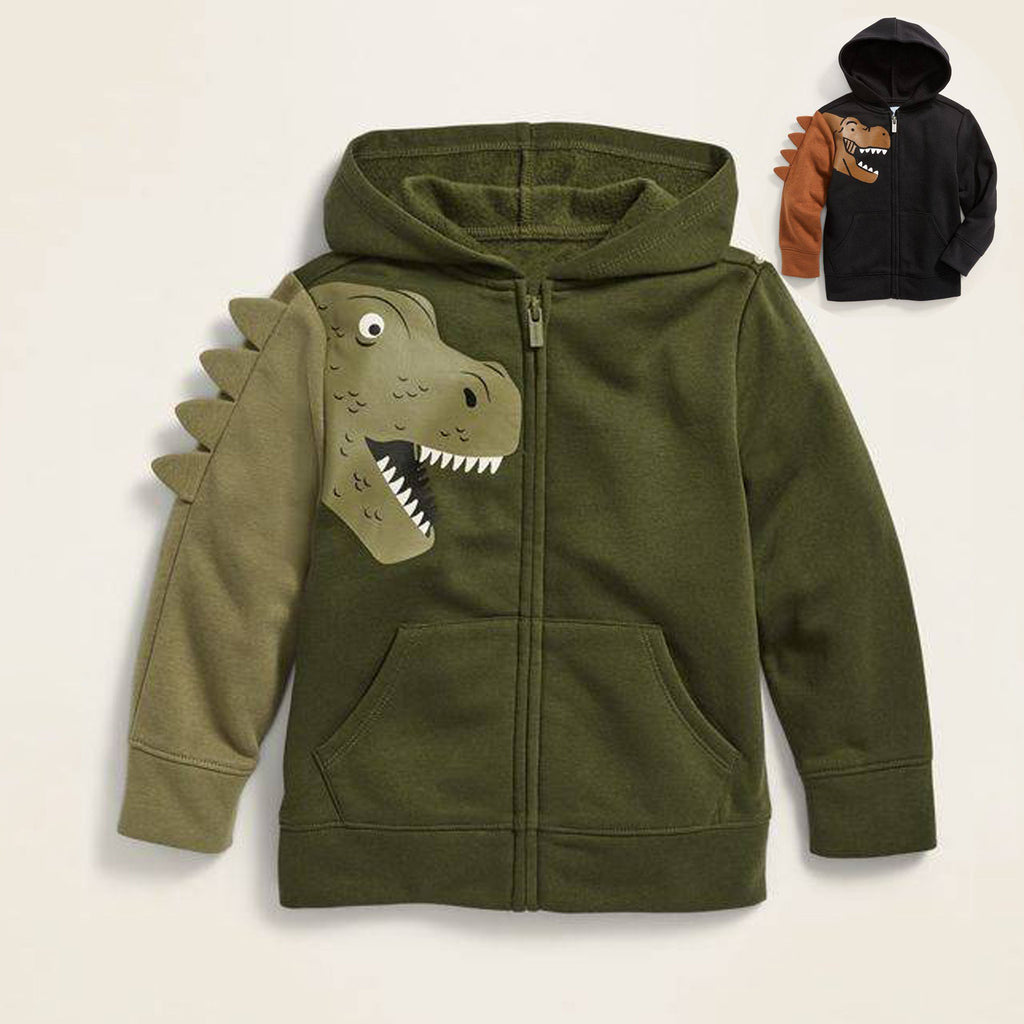 Children's Long-sleeved Dinosaur Zipper Hoodie | Streetwear