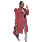 Women's Pure Color Long Trench Coat - All-Match Style