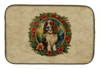 Welsh Springer Spaniel Christmas Flowers Dish Drying Mat